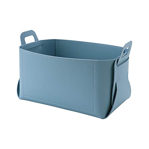 Leather Valet Tray, Jewelry Tray, Catchall Tray, Desktop Storage Organizer，Bedside Caddy for Men Key Wallet Watch Coin Phone Change,Candy Holder Sundries Tray,Convenient for Travel (06 Blue 1) - color: 06 Blue 1