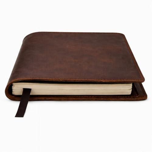 XL Leather Journal Cover 7.5 X 9.75 In With Pen Loop, Brown | Handmade Refillable Leather Sleeve Fits B5 And Composition Notebooks, With Pen Loop For Sketching, Journaling And Writing