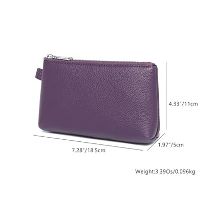 Small Makeup Bag for Purse, Leather Cosmetic (Anemone Purple) - color: PU/Anemone Purple