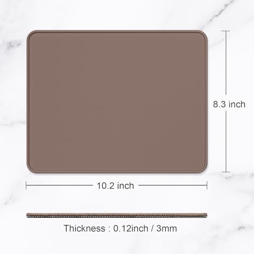 Hsurbtra Mouse Pad, Premium-Textured Square Mousepad 10.2 x 8.3 Inch, Stitched Edge Anti-Slip Waterproof Rubber Pretty Cute Computer Mat for Office Gaming Laptop Women Kids Dark Brown - color: Dark Brown, size: Square Mousepad (10.2" x 8.3")