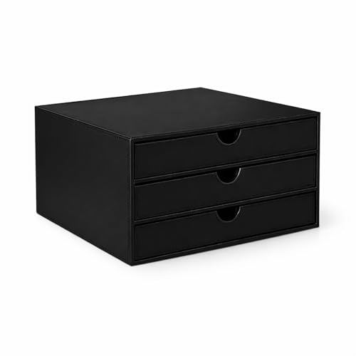 UnionBasic Document Organizer, 3-Drawer File Cabinet Document Storage Box, Office Desktop Filing Organizer, Black - color: Black, size: 3-Drawer Organizer