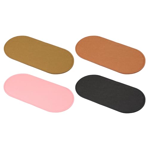 PATIKIL Felt Base Shaper 10x5 Inch, 4 Pcs Bag Bottom Shaper Pad Purse Liner Board Insert Oval for Handbags Tote Crossbody Bag Backpack, Black/Dark Brown/Brown/Pink - size: 10x5 Inch