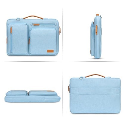 MOSISO 360 Protective Laptop Shoulder Bag, 13-13.3 inch Computer Bags | Compatible with MacBook Pro 14, HP, Dell, Lenovo, Asus, Side Open Messenger Bag with 4 Zipper Pockets&Handle, Air Blue - color: Air Blue, size: 13.3 inch