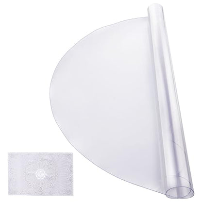 VEVOR Plastic Table Cover, 42 x 42 Inch 2.0 mm Thick Clear Round PVC Desk Mat Protector, Waterproof & Easy Cleaning Desk Pad Tablecloth, for Office, Dresser, Dining Room, Night Stand - size: 42" (Round)