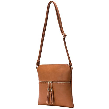 Womens Lightweight Medium Crossbody Purse with Tassel, Perfect Size Crossbody Bags for Daily Use, travel - color: Tan5