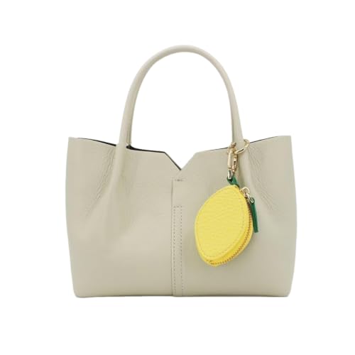 MC Fashion Fruit PU Leather Mini Coin Purse Bag Charm (Lemon) | Smooth secure zipper, fine edge stitching, versatile daily accessory, delicate bag ornament, sweet gift for women & girls - color: Lemon