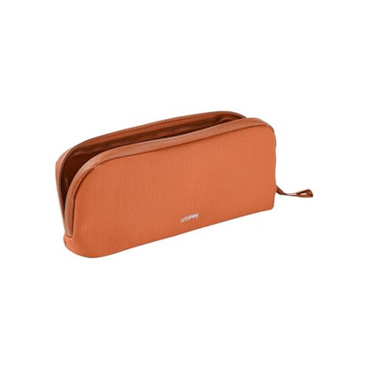 Orbitkey Pencil Case - Terracotta | Spacious Storage | Internal Divider | Mesh Organization Pockets | Water-Resistant Fabric - color: Terracotta