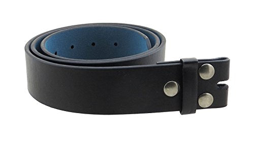 Leather Belt Strap for Men & Women - 1.5 Inch Wide Replacement Strap | Smooth Grain Material Snap-On Interchangeable Buckle - color: Black, size: X-Large (40-42" Waist)