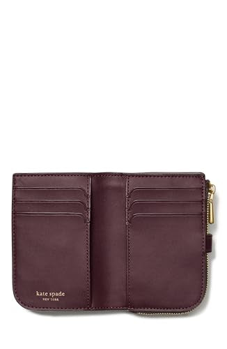 kate spade new york Tribeca Pebbled Leather Small Compact Wallet - color: Blackberry Jam