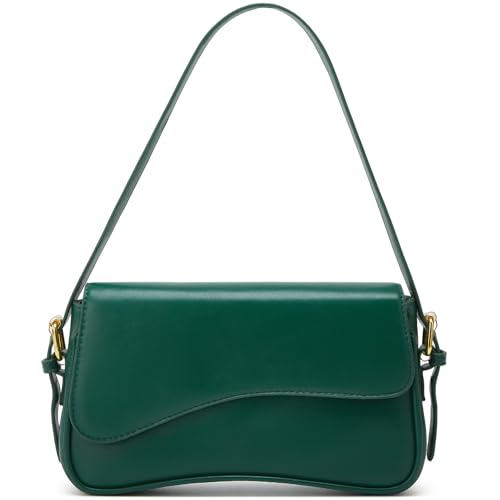 Amszke Shoulder Bag for Women Y2K Crossbody Purse PU Leather Underarm Handbag 2 Adjustable Strap for Daily Commute Travel - color: Green
