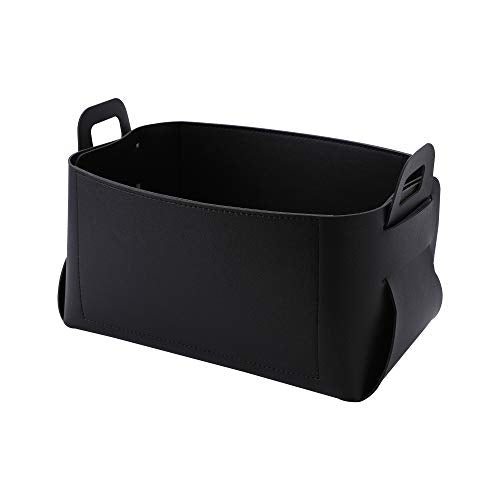 Leather Valet Tray, Jewelry Tray, Catchall Tray, Desktop Storage Organizer，Bedside Caddy for Men Key Wallet Watch Coin Phone Change,Candy Holder Sundries Tray,Convenient for Travel (Black) - color: 06 Black 1