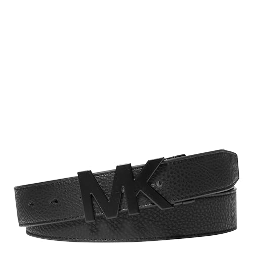 Michael Kors Men's 31mm Reversible MK Buckle Belt - color: Tonal Hardware/Mk Signature/Black, size: 36