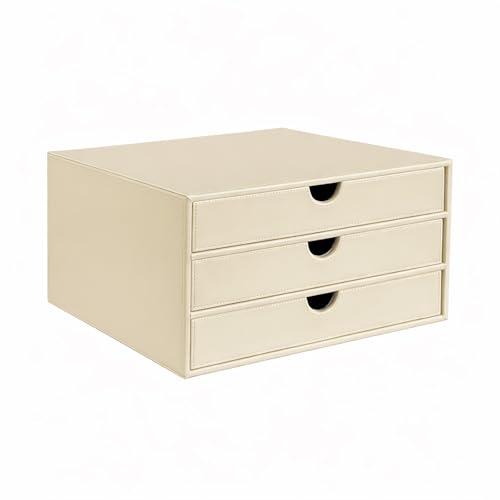 UnionBasic Document Organizer, 3-Drawer File Cabinet Document Storage Box, Office Desktop Filing Organizer, Seashell | Document Storage Box, Office Desktop Filing Organizer - color: Seashell, size: 3-Drawer Organizer