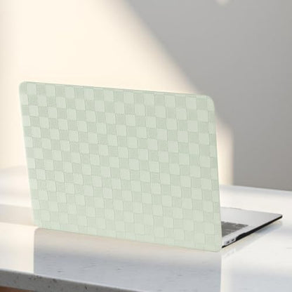 for MacBook Neo Case 13-Inch,Checkerd Print,Leather Textured - color: Checkerboard Mint Green