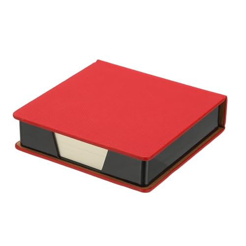 PATIKIL 140 Sheets Leather Sticky Notes Holder, 10in Post Notes Holder Storage Box Desktop Mini Square Case Business Card Holder Memo Pad Organizer for Desk Home Office Notebook, Red - color: Red