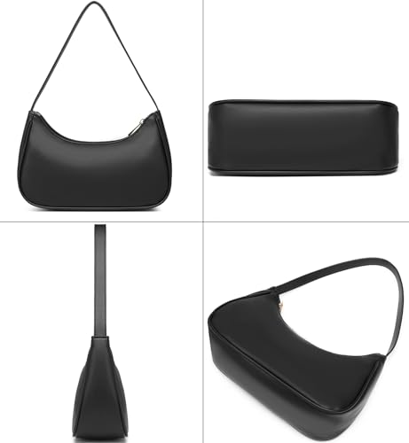 Afashor Shoulder Bags for Women Vegan Leather Hobo Sling Tote Handbag Retro Clutch Purse with Zipper Closure - color: Bronze