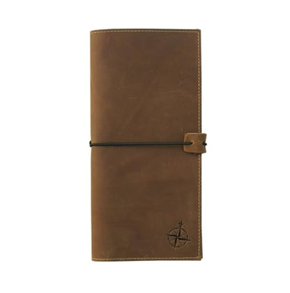 WANDERINGS Genuine Leather Passport Wallet - 4.25 x 9 - Large Leather Passport Holder for Travel - Folding Leather Travel Wallet Case with RFID Blocking, Travel Organizer for Men and Women - style: Tall