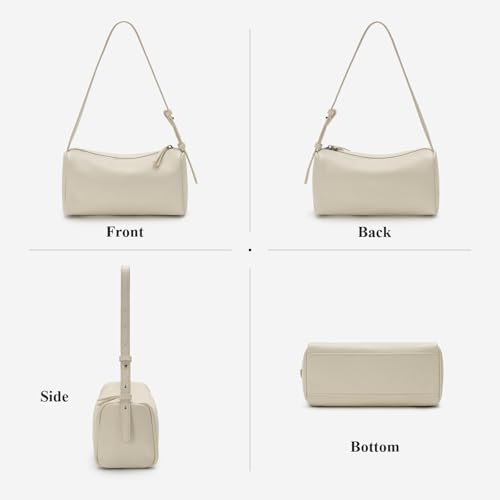 Premium Full Grain Cowhide Leather Crossbody Hobo Bags for Women, Adjustable Strap Shoulder Purses - color: White