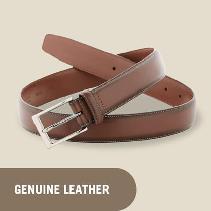 Perry Ellis Men's Portfolio Amigo Faux Leather Dress Belt With Genuine Leather Lining (Available in Big & Tall) - color: Black, size: 34