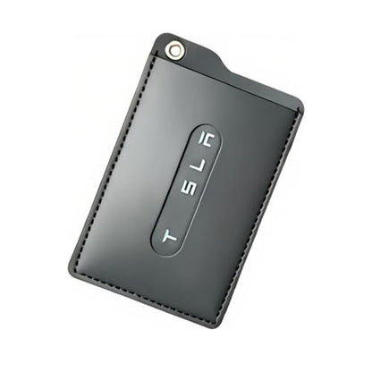 Key Card Holder for Tesla Compatible with Model Y/3/S/X/Cybertruck, Scratch-Resistant Leather Protective Cover, Slim Wallet Card Case, Anti-Slip Grippy Exterior, Black - color: Black