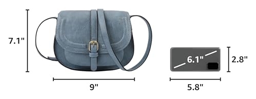 AFKOMST Crossbody Bags for Women,Small Saddle Purse and Boho Cross Body Handbags,Vegan Leather - color: Blue