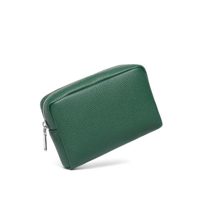 Makeup Bag for Purse Travel Cosmetic Bag (PU Forest Green) - color: Forest Green