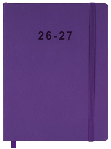 26-27 Academic Planner - Weekly and Monthly Planner, Jul 2026 - Jun 2027, Vegan Leather Cover, Elastic Closure, 8.5"x11", Purple - color: Purple, size: 8.5”x11” (26-27)