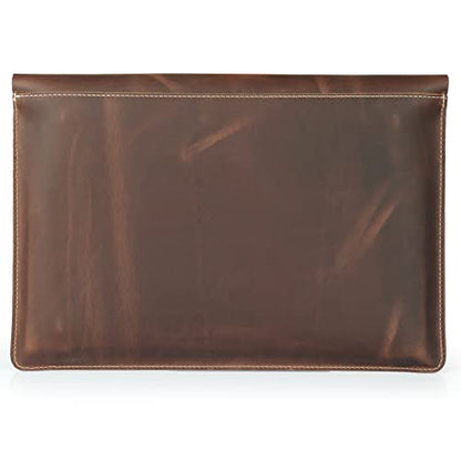 Londo Real Grain Leather MacBook Pro and MacBook Air Case, Front Pocket & Flap Closure - 16 Inch - 15 Inch - 15.5 Inch (M4, M3, M2, M2, M1, Pro & Max) 2020 to 2024 Models - color: Cinnamon, size: 15-16 inches