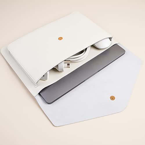 Leather Laptop Sleeve 15Inch 16 Inch Compatible with New MacBook Pro 16, New MacBook Pro 15, Surface Book 15, Dell XPS 15 Color White - color: White, size: 15 Inch