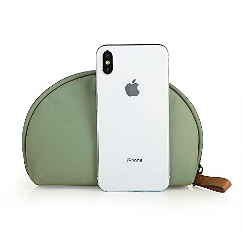 Hekyip Half Moon Cosmetic Beauty Bag for Purse Travel Handy Makeup Pouch for Women Girls (Green) - color: Green