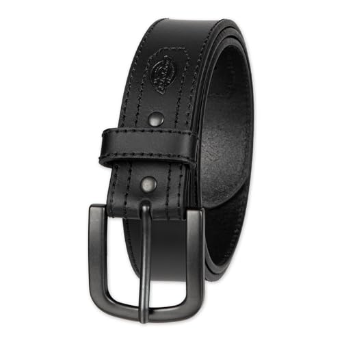 Dickies mens Industrial Strength Leather Belt – Workwear, Durable, Reinforced, Heavyweight - color: Black Heavy Stitch, size: X-Large (42-44)