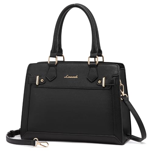 LOVEVOOK Purses and Handbags for Women, Tote Shoulder Bag Satchel Purse and PU Leather Top Handle for ladies - color: Black-s