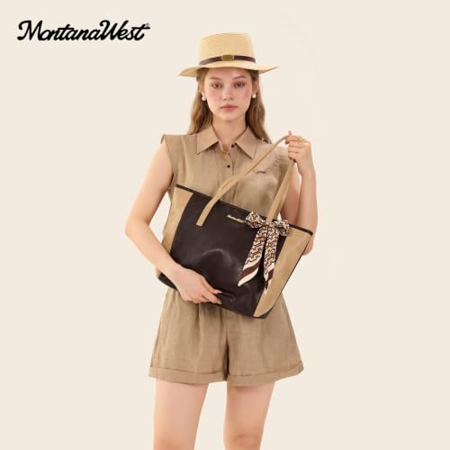 Montana West City Tote Bags Purses and Handbags for Women Causal Bag - color: *Two Tone Coffee