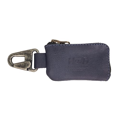 Hide & Drink, Car Key Holder Handmade from Full Grain Leather - Slate Blue - color: Slate Blue
