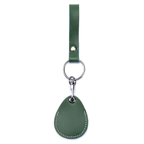 Temvue RFID Key Fob Holder Access Card Holder Leather Key Chains,NFC Smart Tag, RFID Key Fob Protector Common - color: Green