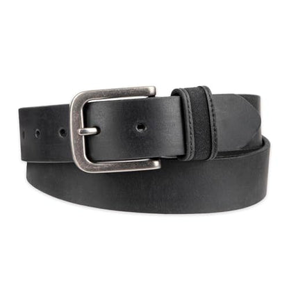 Columbia Men's Casual Everyday Leather Belt – Jeans, Chinos and Daily Wear - color: Black Canvas Logo, size: Large (38-40)