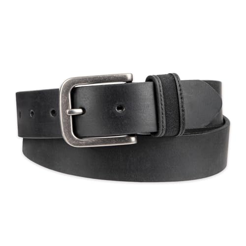Columbia Men's Casual Everyday Leather Belt – Jeans, Chinos and Daily Wear - color: Black Canvas Logo, size: X-Large (42-44)