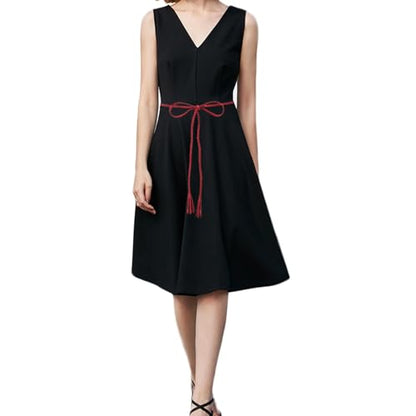 Nanxson Women's Waist Belt Woven Tassels Chain Belt Skinny Belt for Skirt Dress PDW0042 - color: Red