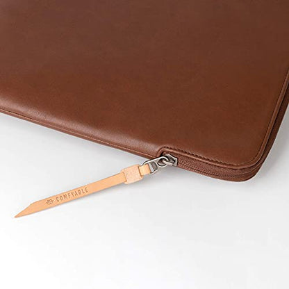 Comfyable Slim Laptop Sleeve Compatible with 13 Inch MacBook Air 13 in M5 M4 M3 M2, 13" MacBook Pro/Neo, PU Leather Bag Water-Resistant Cover Case, Brown - color: Brown, size: For 13" Mac Pro & Air & Neo