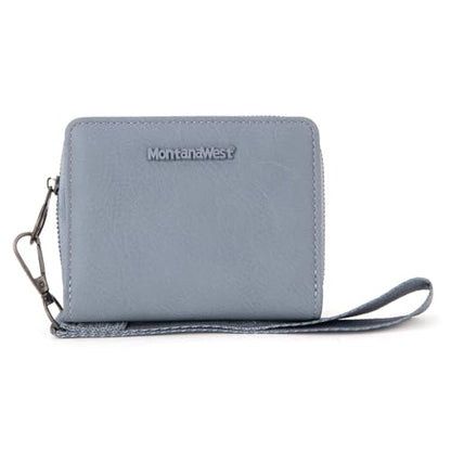Montana West Small Wallet for Women Female Ladies with a Detachable Wristlet Women's Wallet with Rfid Blocking Lining Minimalist Lightweight & Easy to Carry - color: Jean