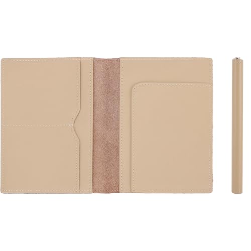 STAR VISTA Albatross Leather Travel Passport Holder, Minimalist Design, Calfskin Leather Case for Women and Men - Slim Passport Wallet, Bifold, RFID Blocking, Ivory - color: Ivory B