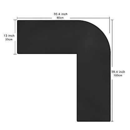 Cacoy L-Shape Desk Mat, 35.4"x39.4" Leather Corner Computer Desk Pad, Black | Waterproof L-Shaped Office Desk Pad Blotters, PU Leather Corner Desk Cover Mat, L Shaped Gaming Mouse Pad for Office and Home - size: 39.4" x 35.4"