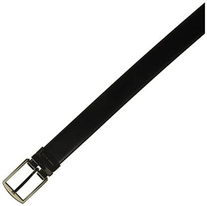 Perry Ellis Men's Portfolio Hi-lo Reversible Leather Dress Belt, Matte Finish, Stitched Edges Silver Prong Buckle, 1.5” Width - color: Hi-lo Blk/Brn, size: 36