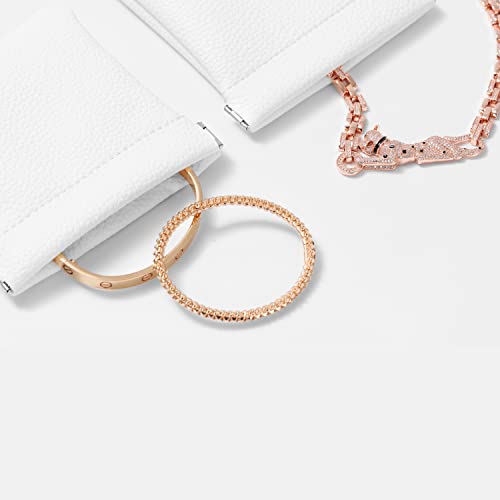 2 Pack PU Leather Slim Engagement Wedding Ring Pouch Leather Jewelry Pouch Christmas,Wedding Party Favor Gift Bag(Pearl White) - color: Pearl White, size: 2.99" x 2.56"