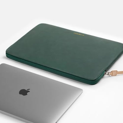 Comfyable Slim Protective Laptop Sleeve Compatible with 13/14 Inch MacBook Air & MacBook Pro M5/M4/M3/M2 Pro/Max 2026, Mac Travel Case, Laptop Pouch, Slim PU Leather Cover, Midnight Green - color: Midnight Green, size: For 13.3"-14" Mac Pro / Mac Air