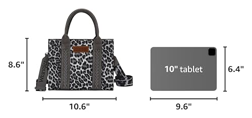 Wrangler Tote Bag for Women Designer Satchel Handbags Top-handle Purses with Strap - color: Leopard-light Grey