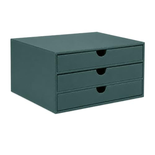 UnionBasic Document Organizer, 3-Drawer File Cabinet Document Storage Box, Office Desktop Filing Organizer, Dark Ivy - color: Dark Ivy, size: 3-Drawer Organizer