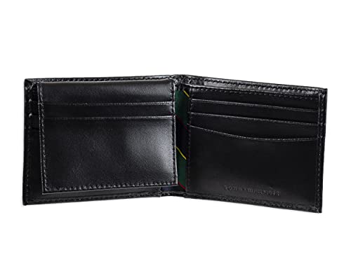 Tommy Hilfiger Men's Leather Orson RFID Bifold Wallet with Removable Passcase - color: Black