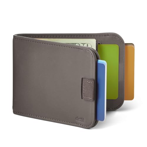 Wally Bifold 5.0 Slim Bifold Wallet for Men – Minimalist RFID Leather Wallet, Pull Tab Card Holder & Money Clip - Holds 14 Cards & 30 Bills - No ID Window - Grey - color: Gray, style: Id Quickslot