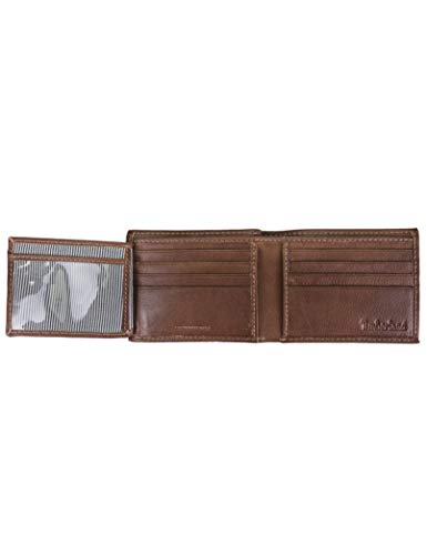 Timberland Men's Leather Passcase Bifold Wallet Hybrid, Cognac (Hundson), One Size - color: Cognac (Hundson)